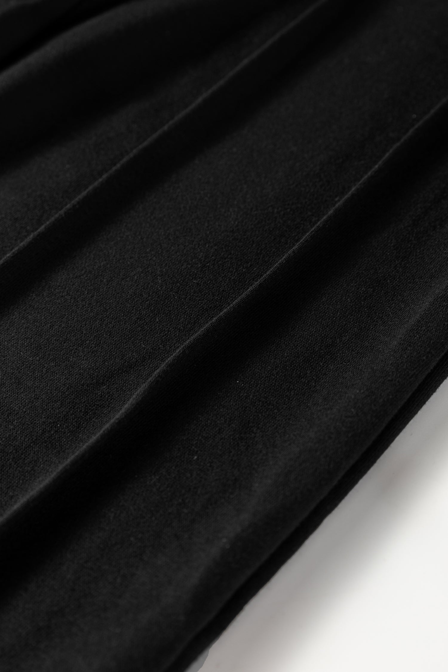 Black Seamed Drawstring High Waist Wide Leg Sweatpants