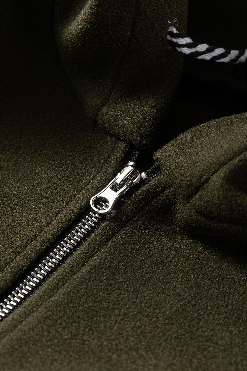 Four Leaf Clover Contrast Cuffed Drop Shoulder Zip up Tunic Hoodie