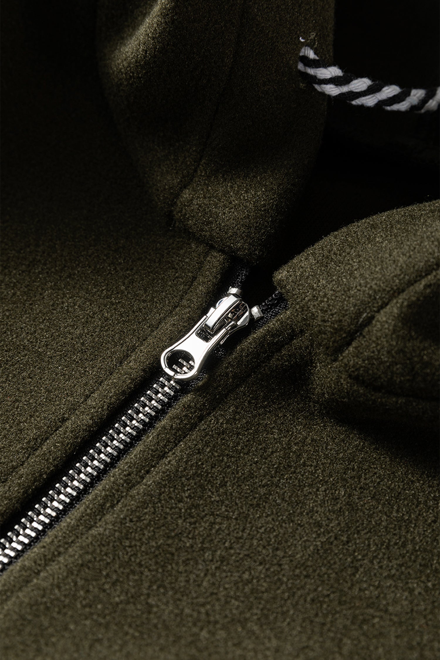 Four Leaf Clover Contrast Cuffed Drop Shoulder Zip up Tunic Hoodie