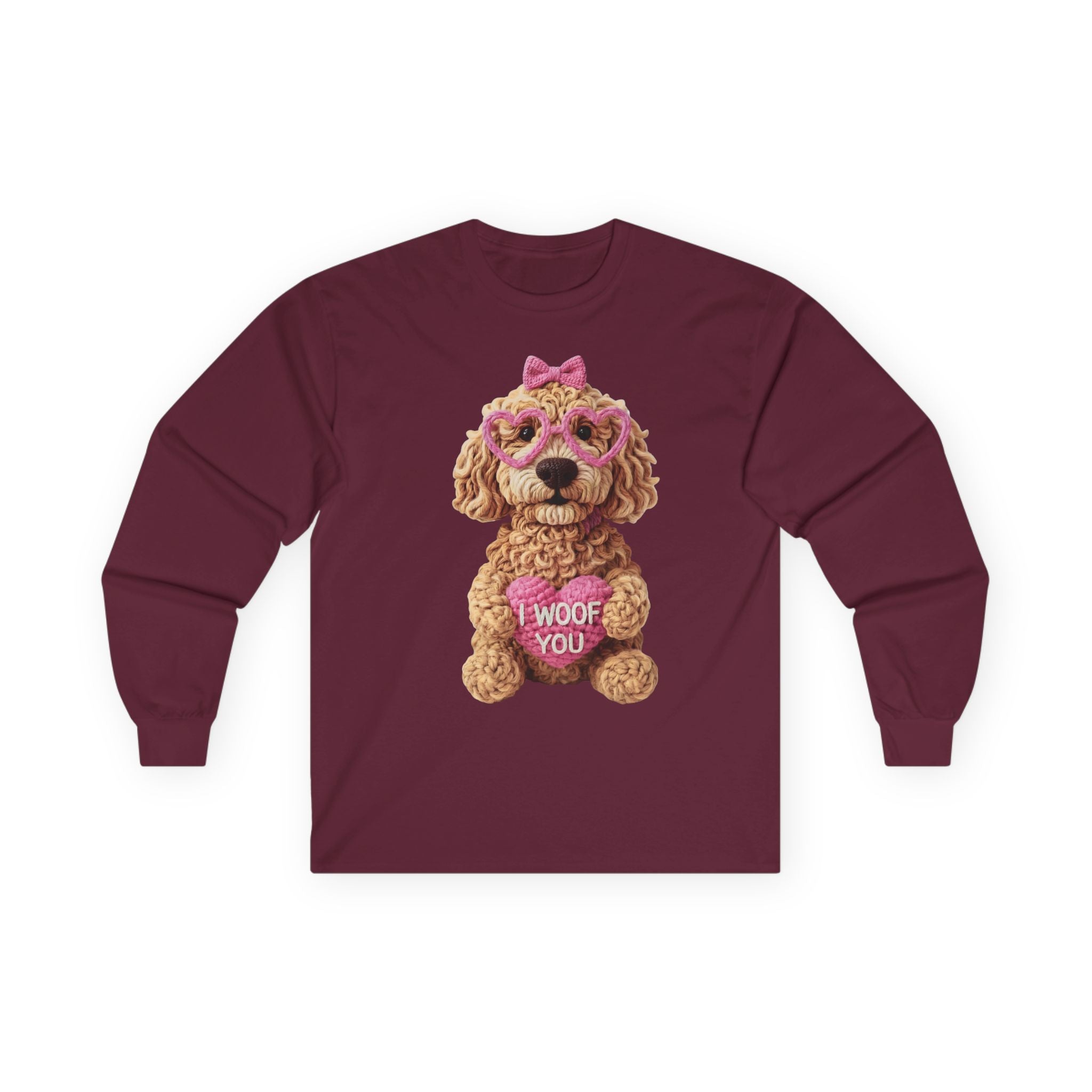 Cute Dog 'Woof You' Heart Long Sleeve
