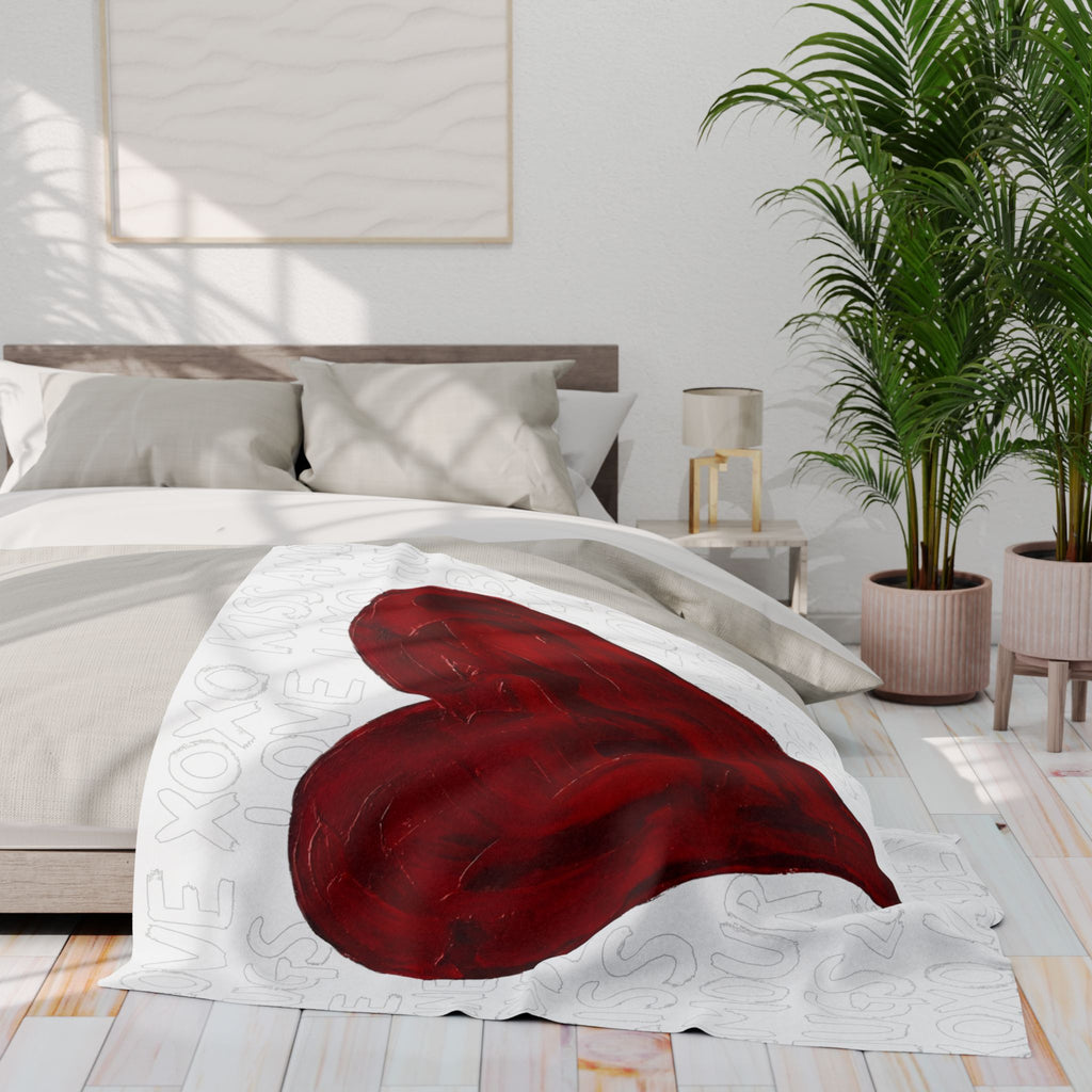 Valentine Heart Fleece Blanket