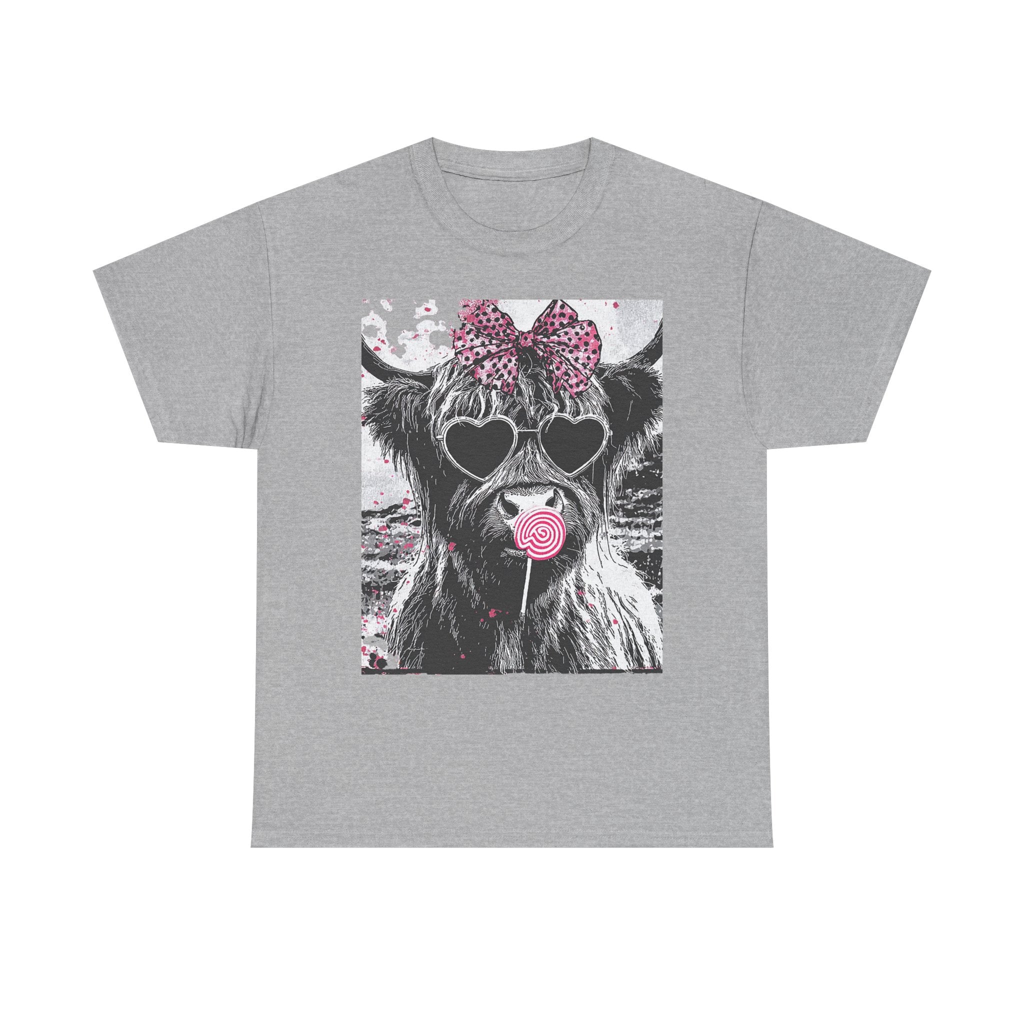 Cute Cow with Heart Sunglasses & Lollipop