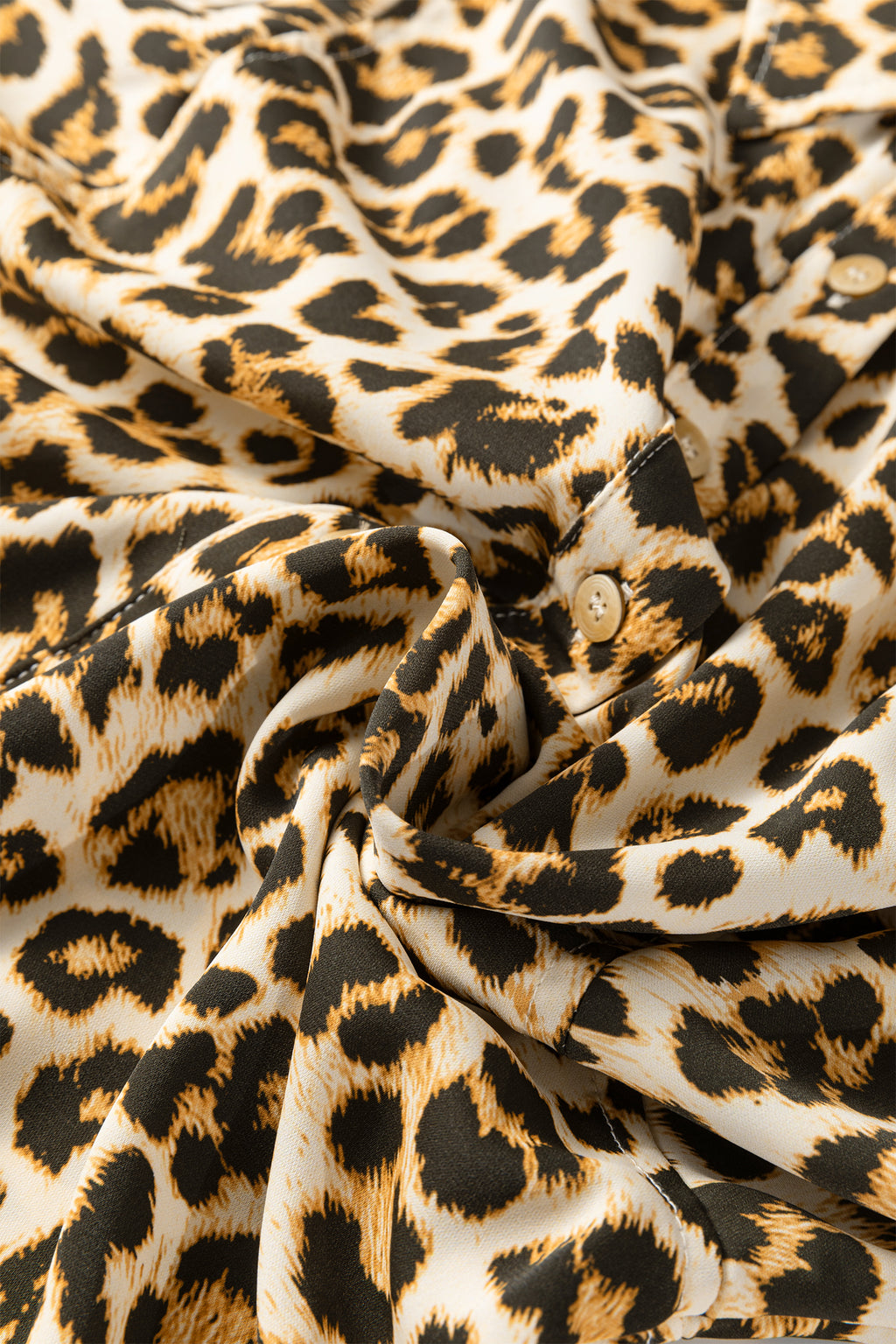 Khaki Contrast Edge Leopard Shirt