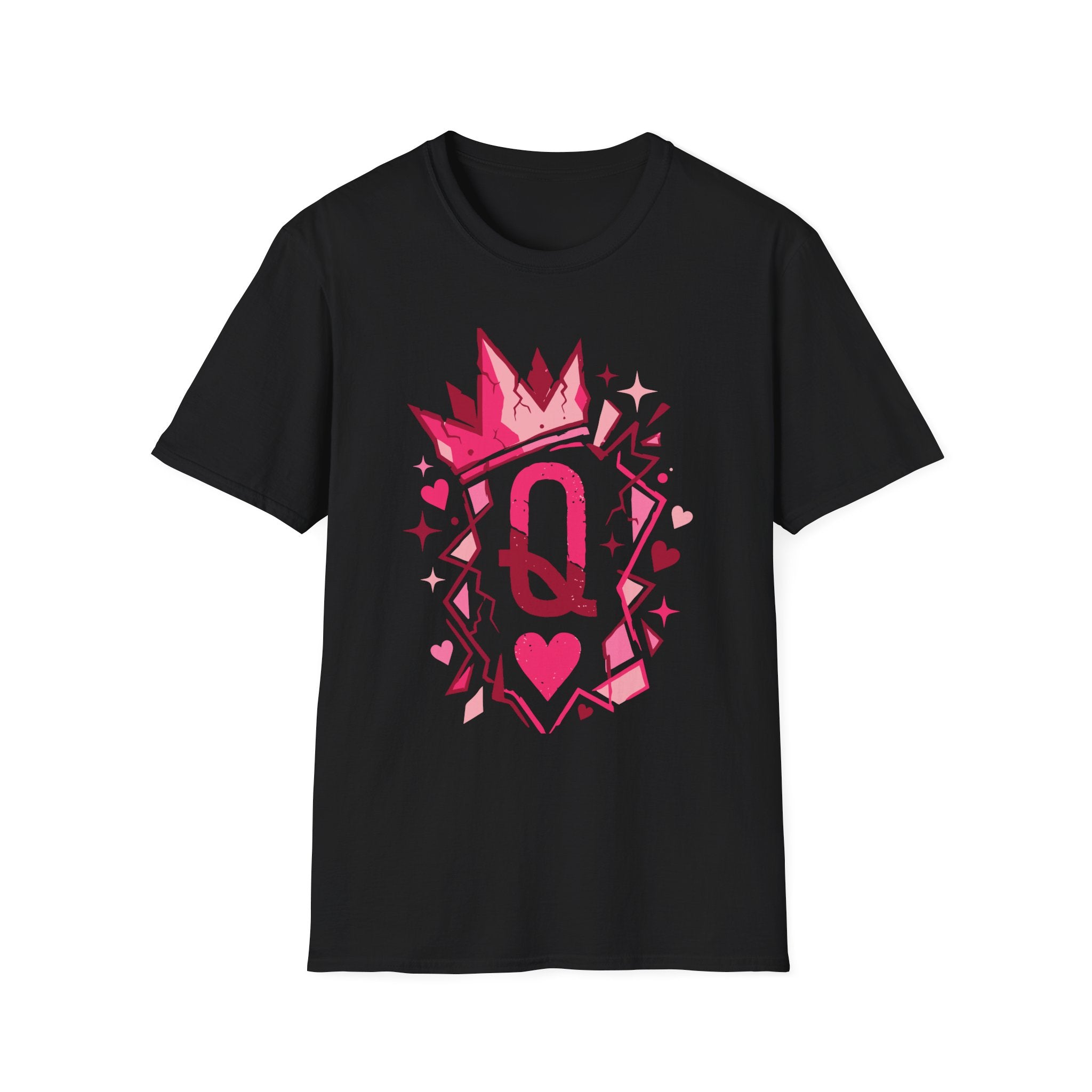Queen of Hearts, Pink Crown Playing Card Tee