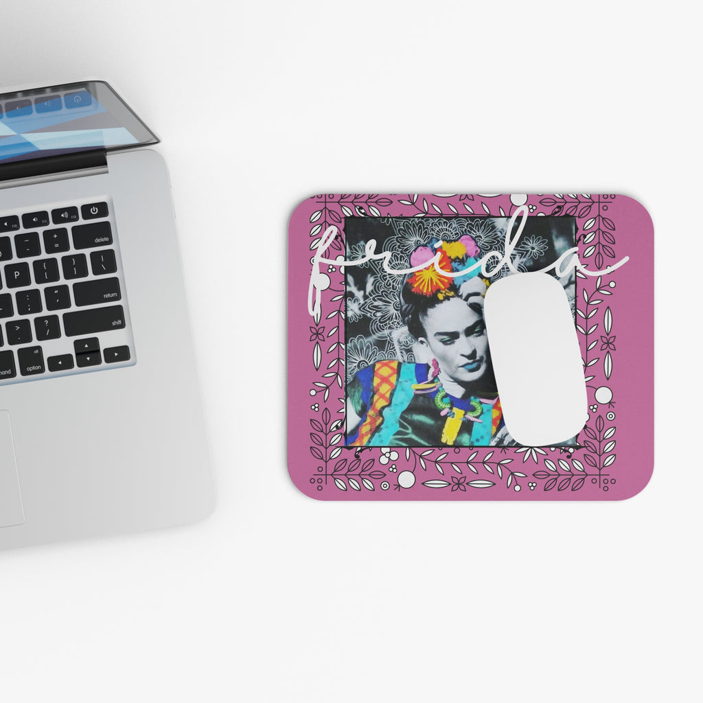 Frida Kahlo Floral Portrait Mouse Pad