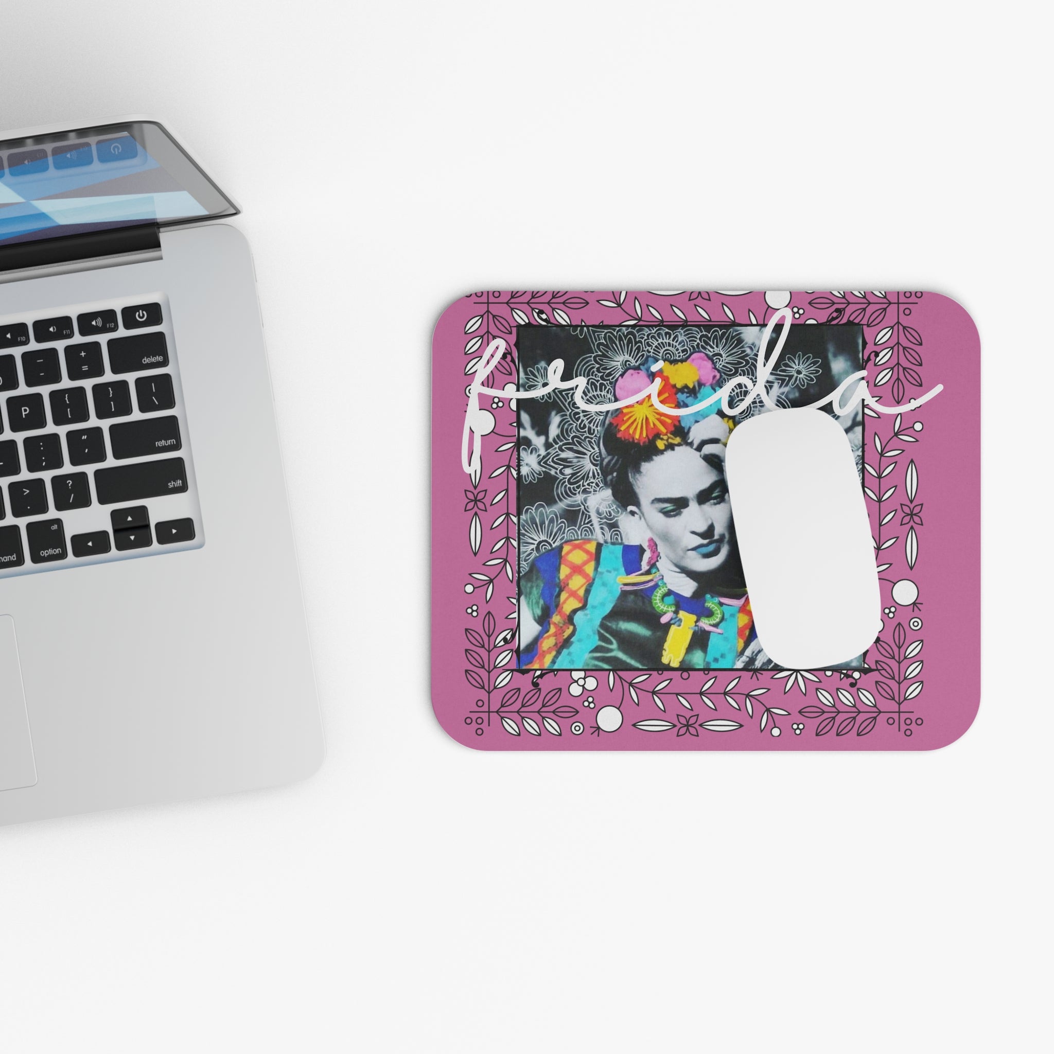 Frida Kahlo Floral Portrait Mouse Pad