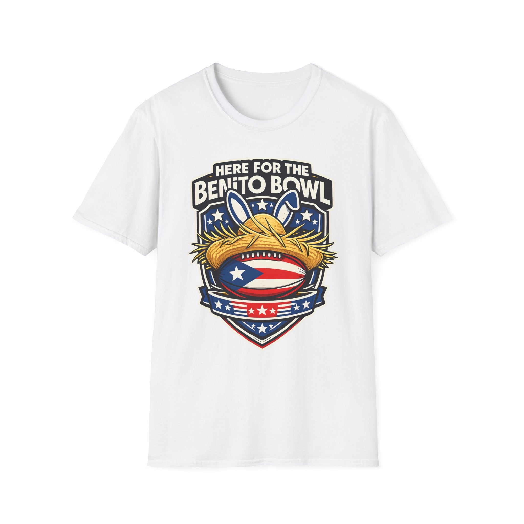 Here for the Benito Bowl T-Shirt, Puerto Rico Flag Football Pride Tee