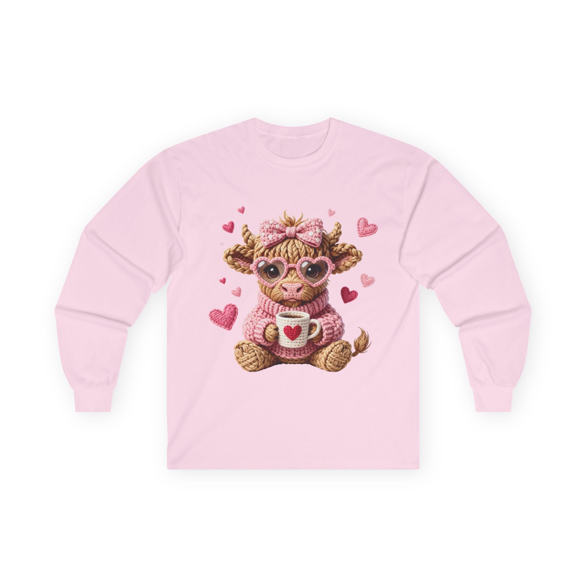 Cow with Heart Mug Long Sleeve Tee