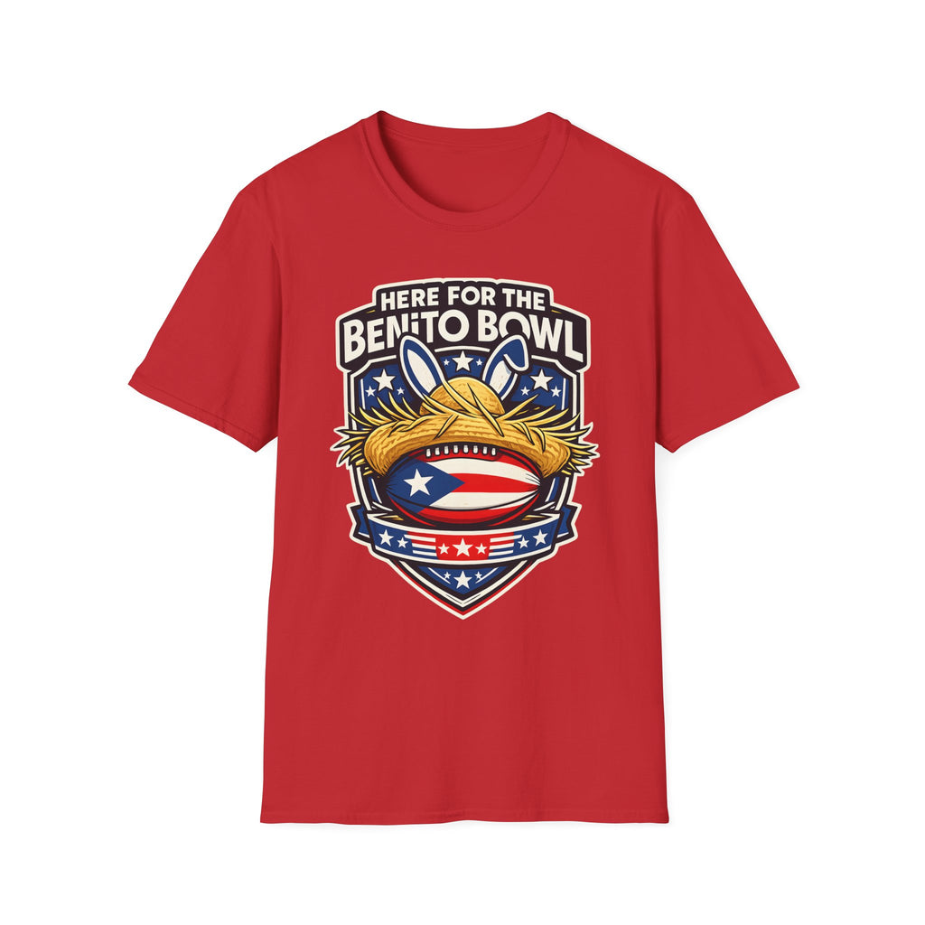 Here for the Benito Bowl T-Shirt, Puerto Rico Flag Football Pride Tee