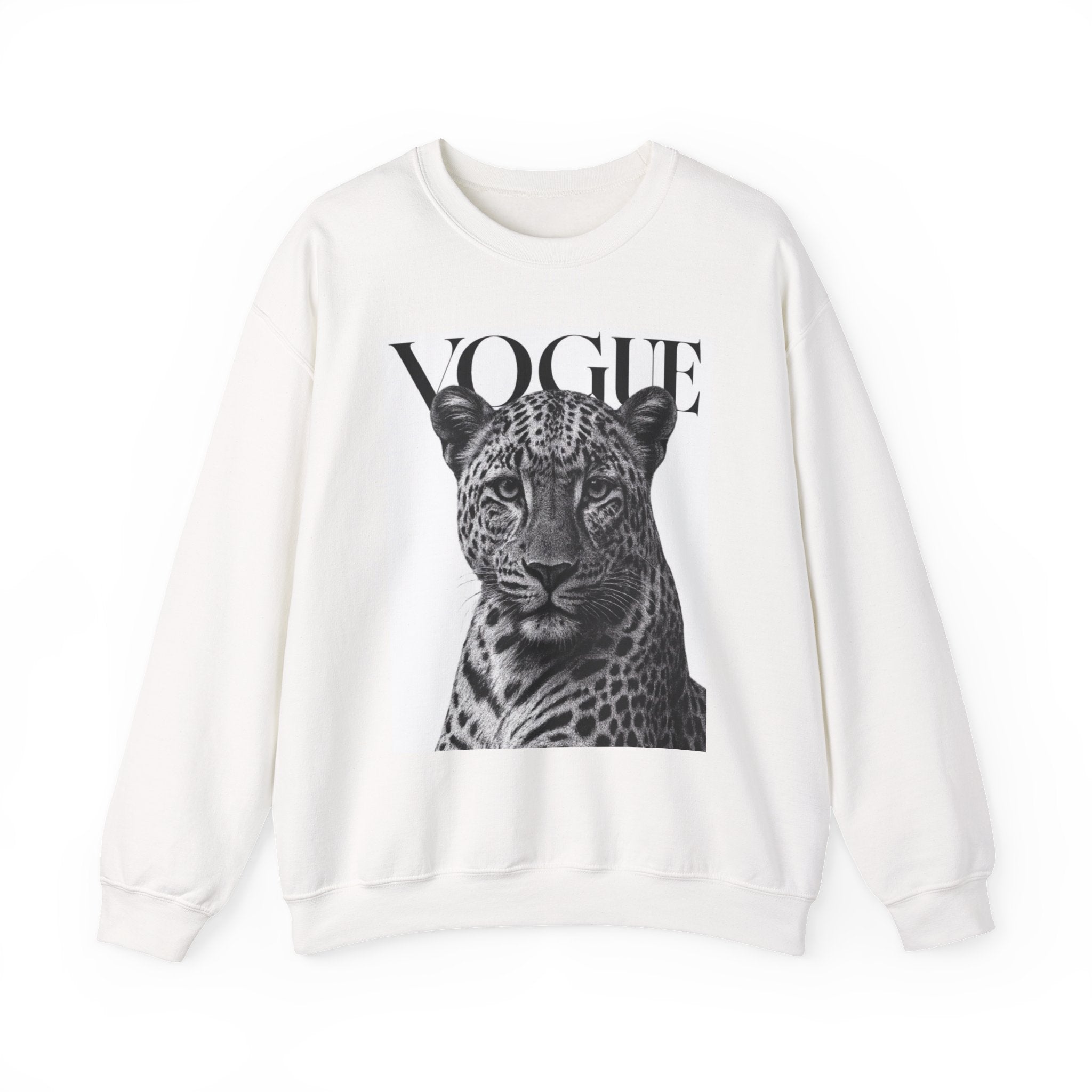 Vogue Leopard Crewneck Sweatshirt — Graphic Fashion Pullover