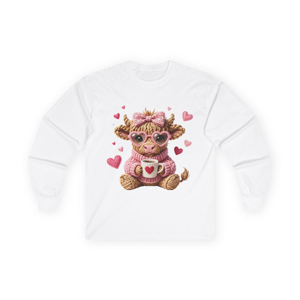 Cow with Heart Mug Long Sleeve Tee