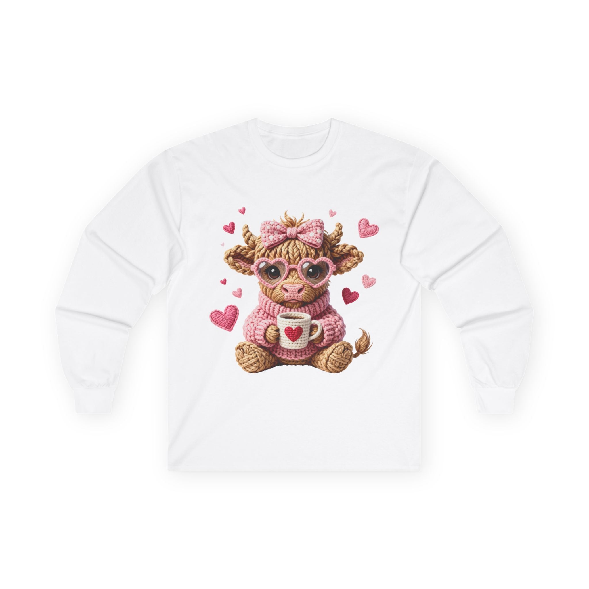 Cow with Heart Mug Long Sleeve Tee
