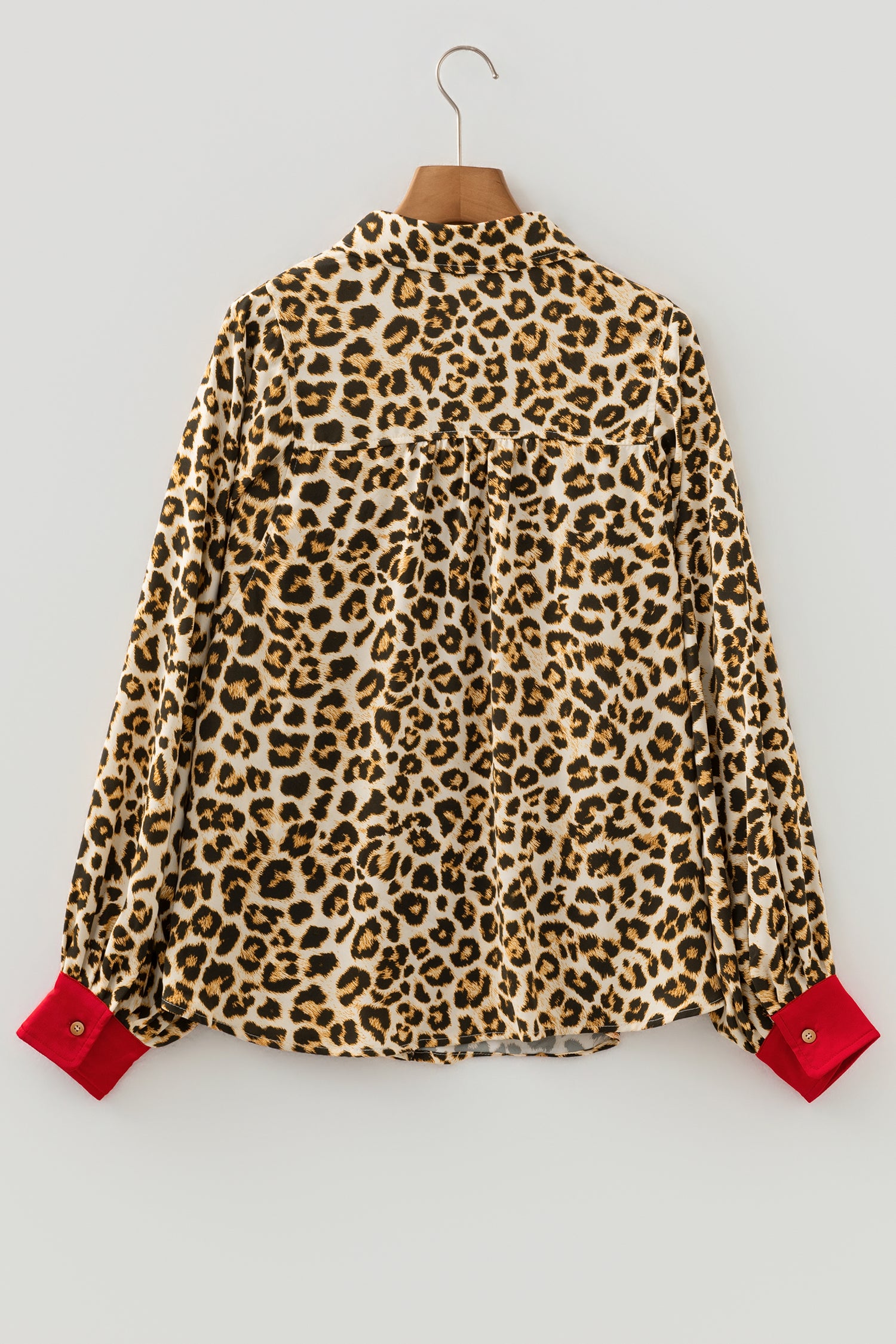Khaki Contrast Edge Leopard Shirt