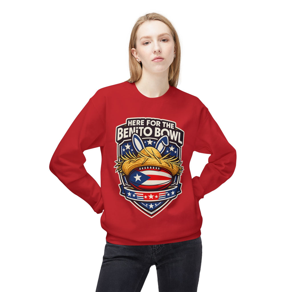 Benito Bowl Crewneck Sweatshirt — Patriotic Football Graphic