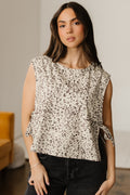 Apricot Knot Side Leopard Print Vest