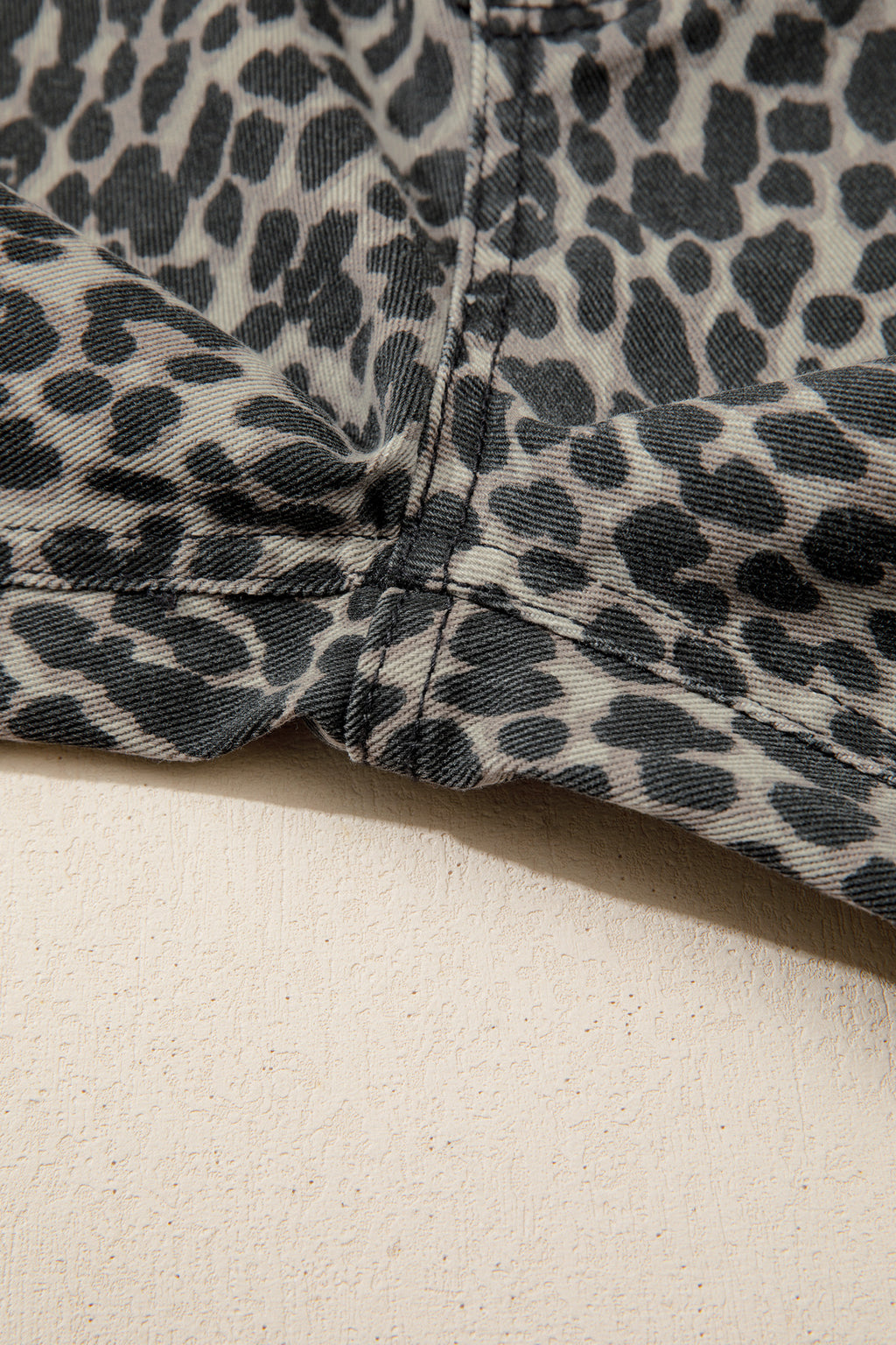 Black Leopard Print Wide Leg High Waist Jeans