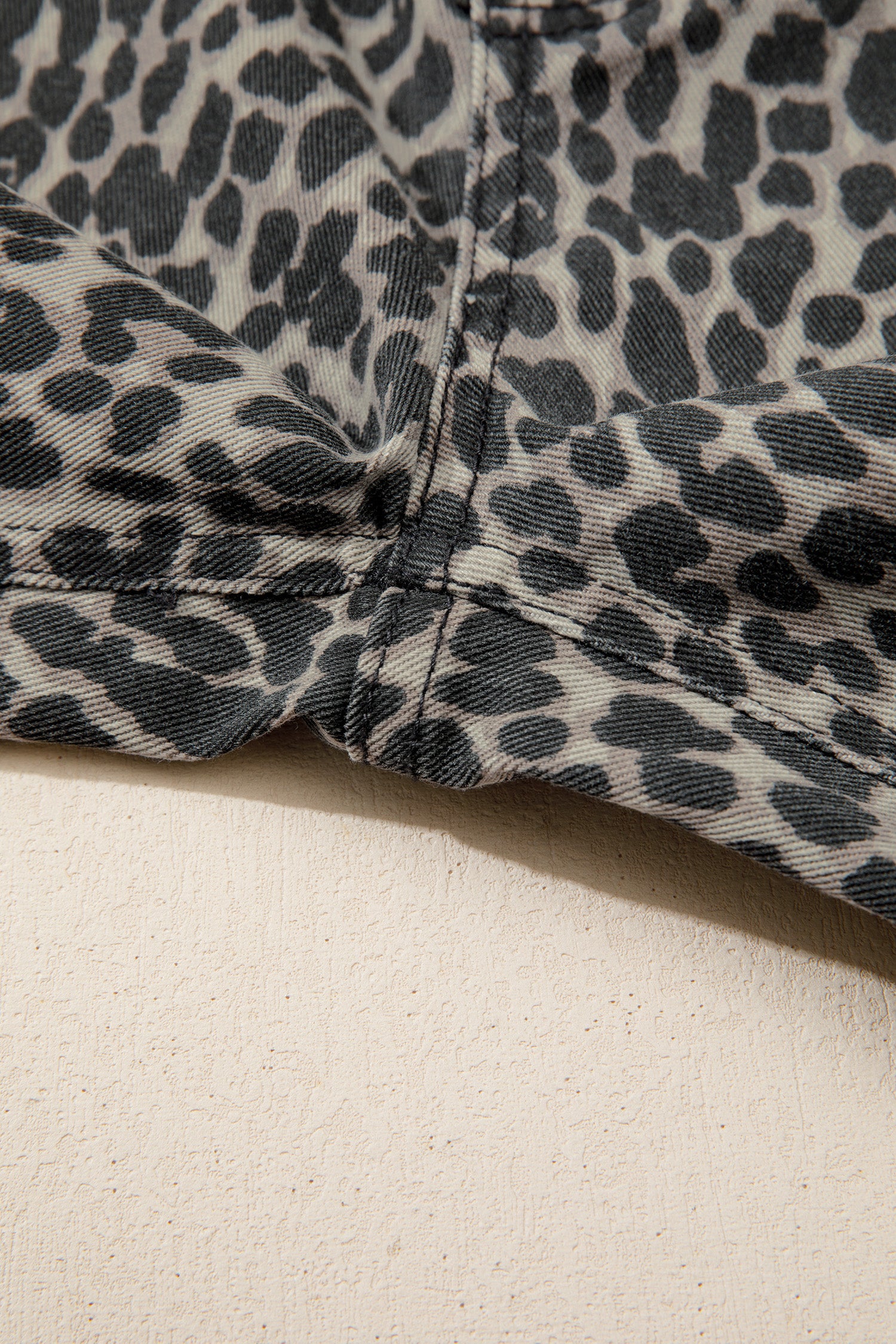 Black Leopard Print Wide Leg High Waist Jeans