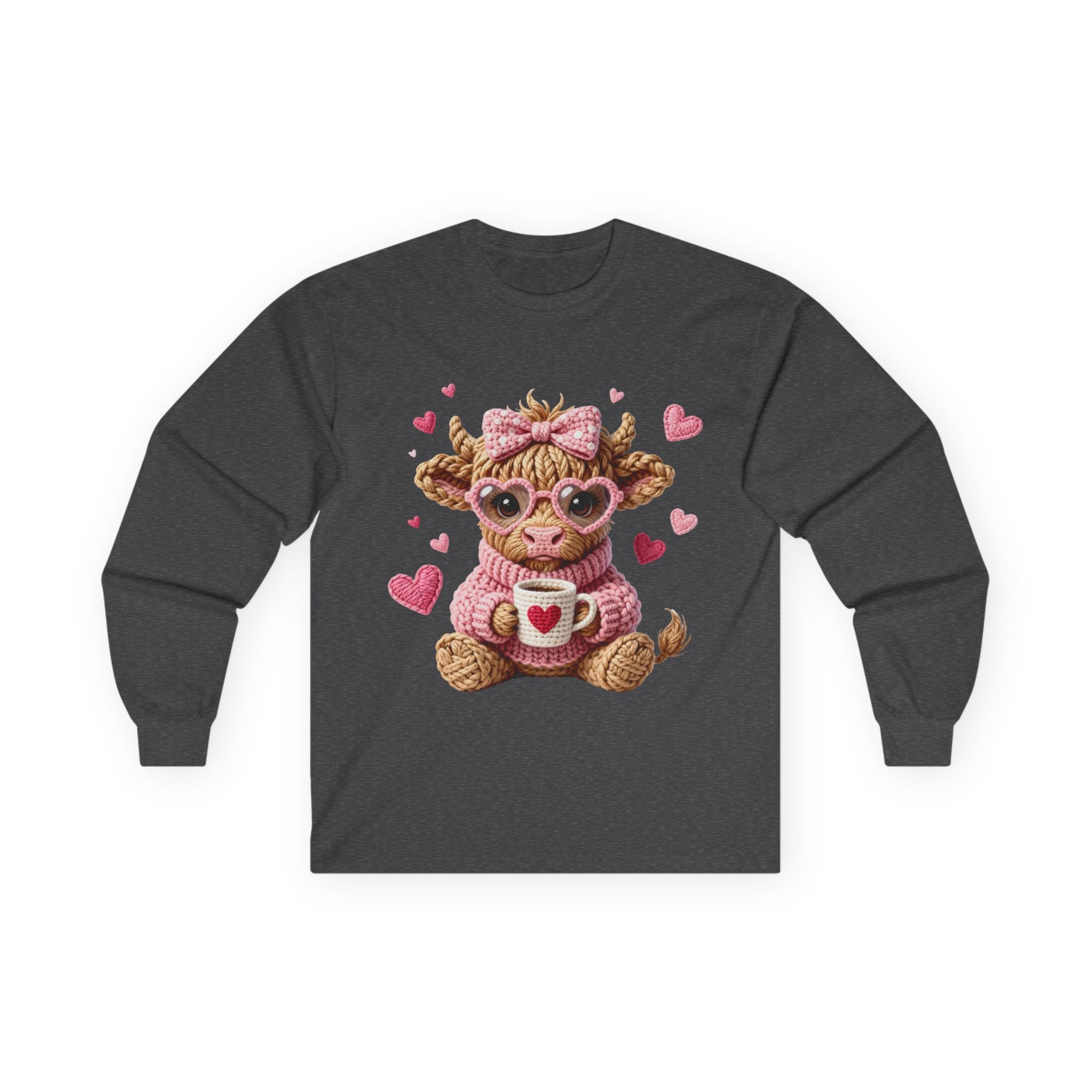 Cow with Heart Mug Long Sleeve Tee