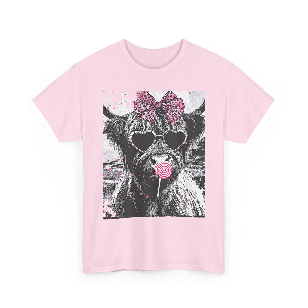 Cute Cow with Heart Sunglasses & Lollipop