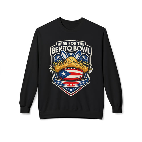 Benito Bowl Crewneck Sweatshirt — Patriotic Football Graphic