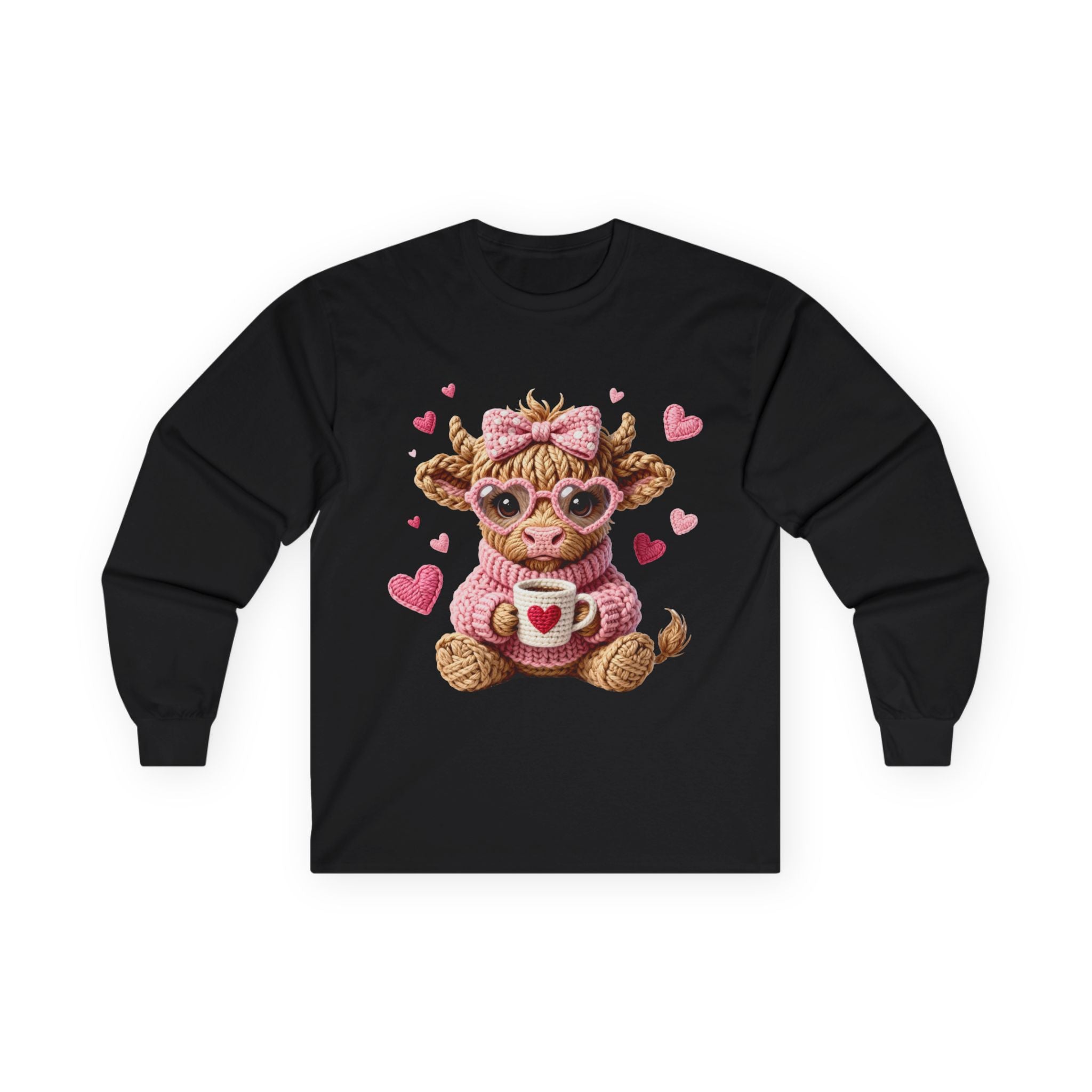 Cow with Heart Mug Long Sleeve Tee