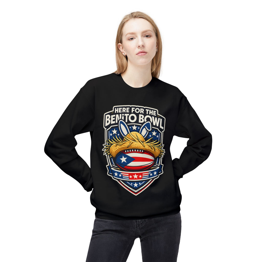 Benito Bowl Crewneck Sweatshirt — Patriotic Football Graphic