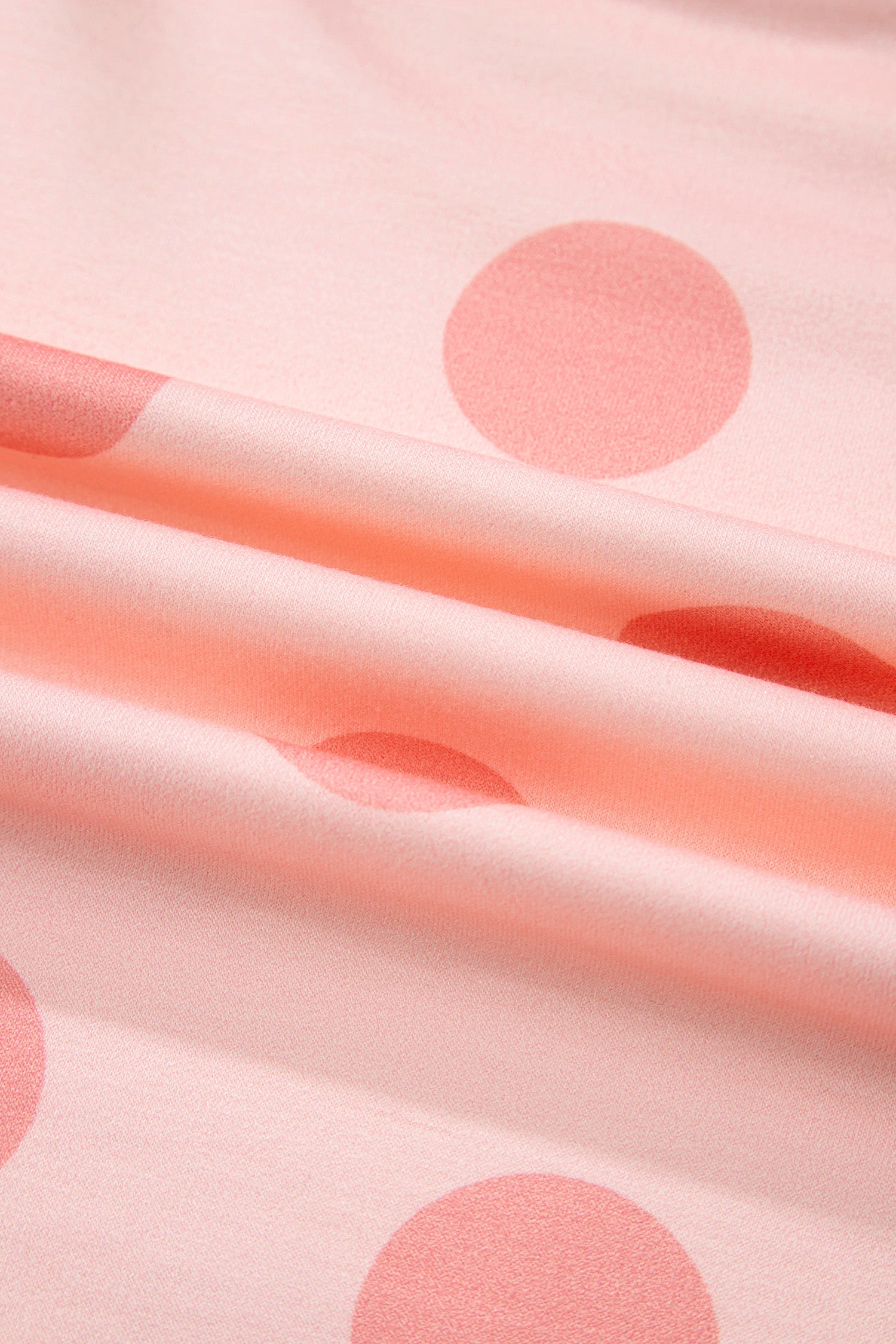 Pink Polka Dot Print Drop Shoulder Pullover Drawstring Shorts Set