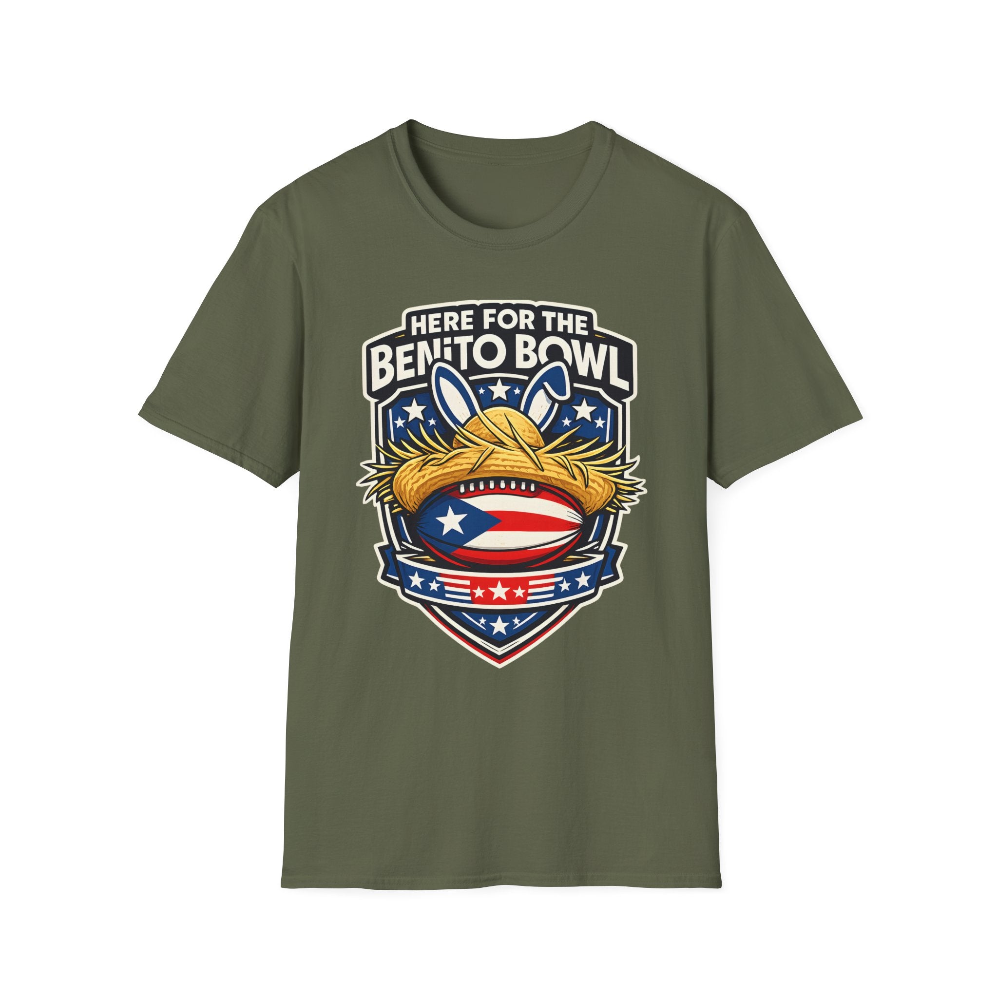 Here for the Benito Bowl T-Shirt, Puerto Rico Flag Football Pride Tee
