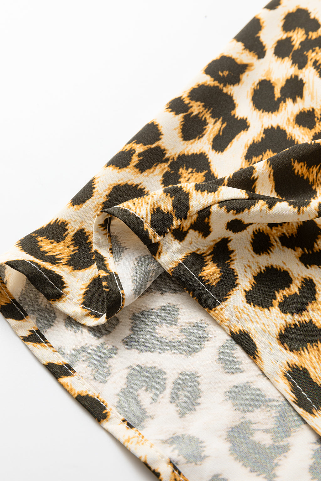 Khaki Contrast Edge Leopard Shirt