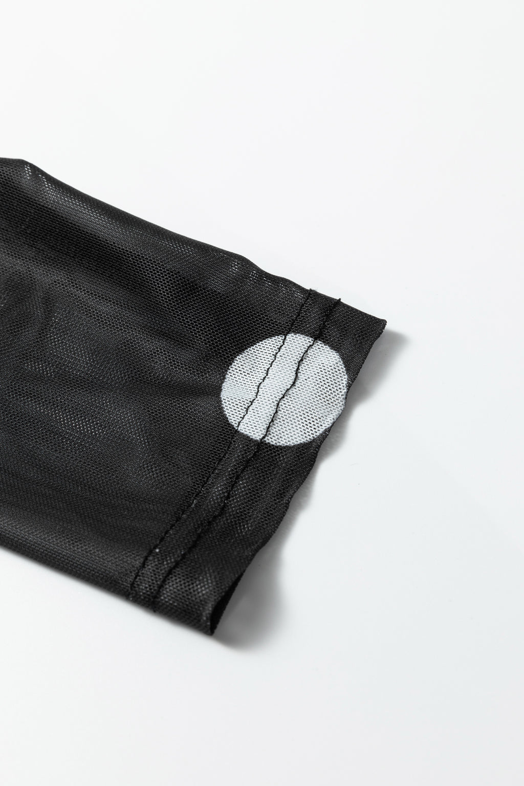 Black Vintage Polka Dot Print Mesh Long Sleeve Bodysuit