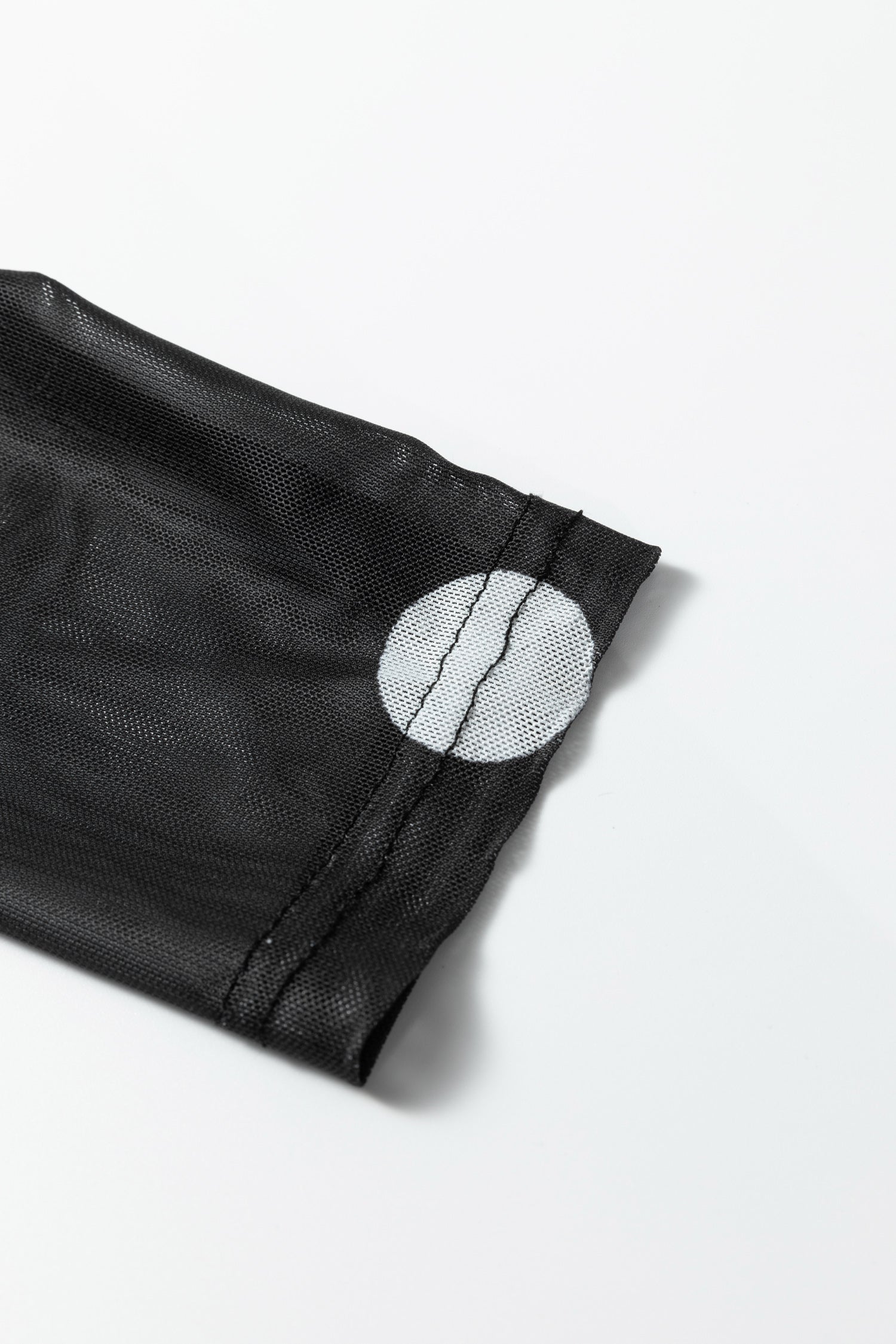 Black Vintage Polka Dot Print Mesh Long Sleeve Bodysuit