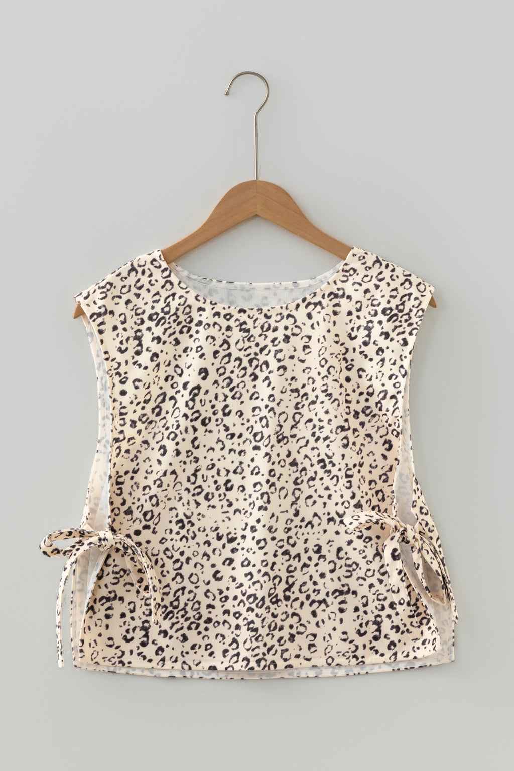 Apricot Knot Side Leopard Print Vest