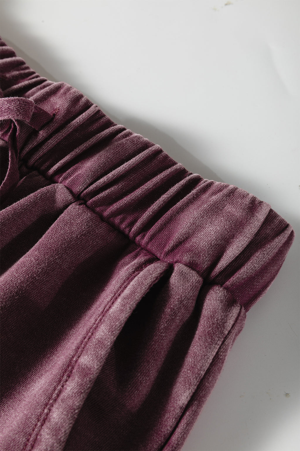 Wild Ginger Careys Mineral Wash Tiered Wide Leg Patchwork Drawstring Pants