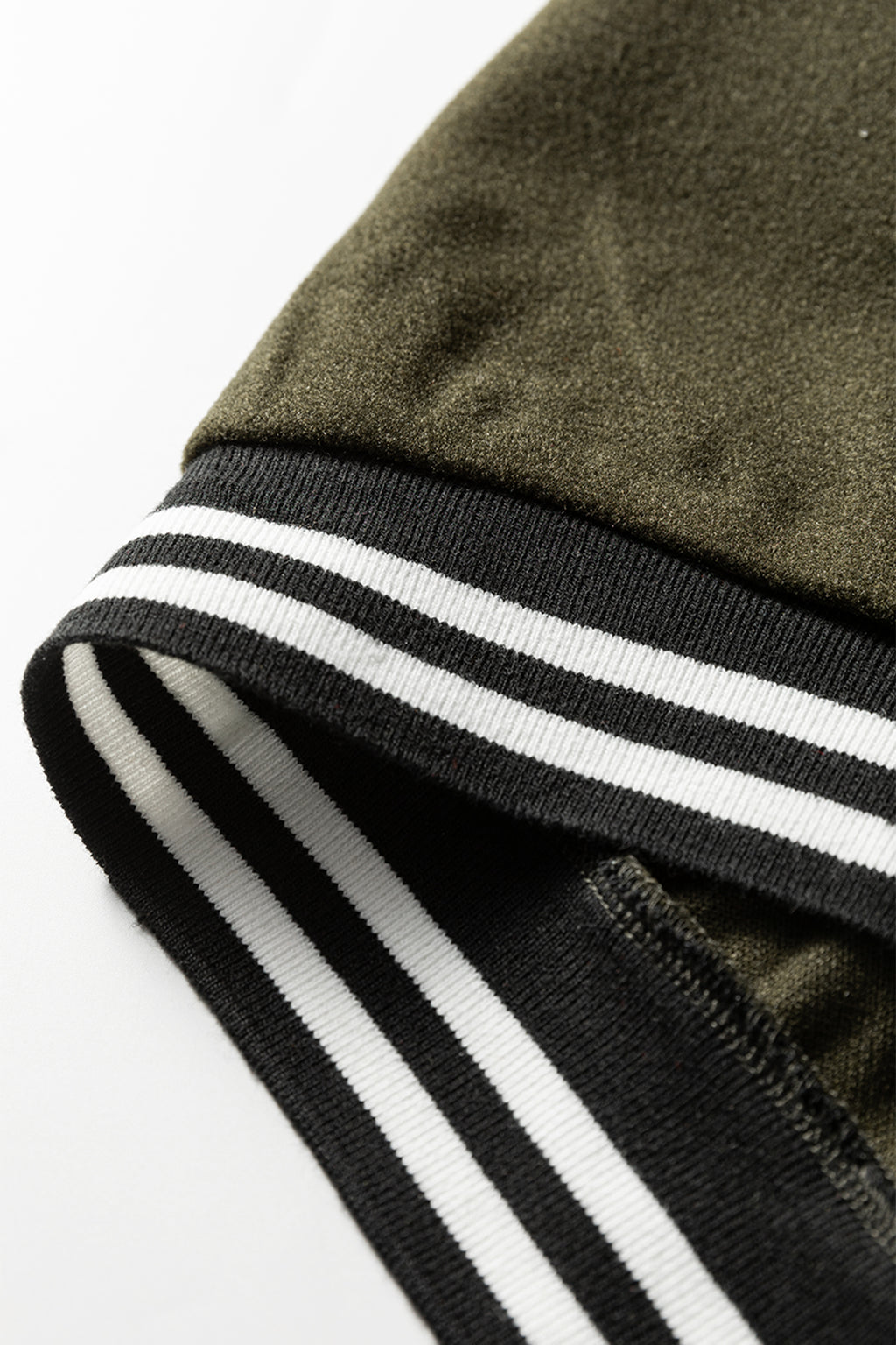 Four Leaf Clover Contrast Cuffed Drop Shoulder Zip up Tunic Hoodie